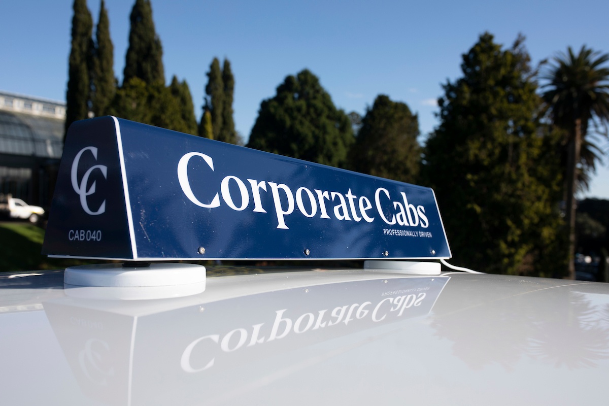 Corporate Cabs taxi sign