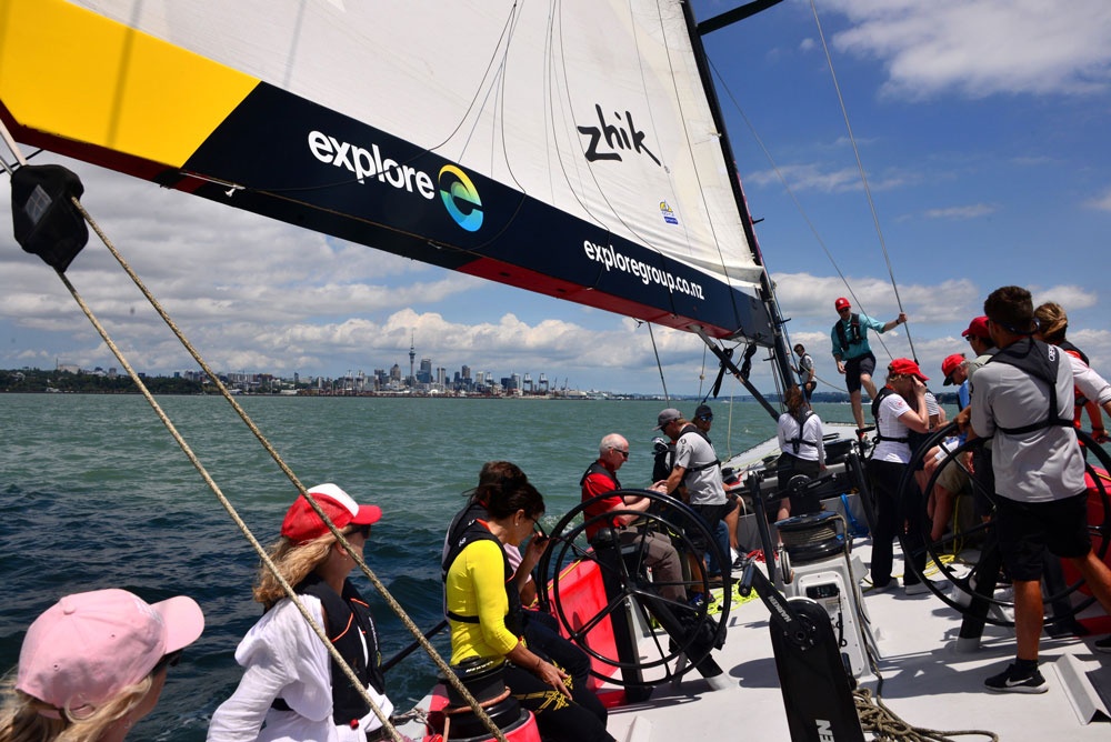 Action aboard America's Cup yacht