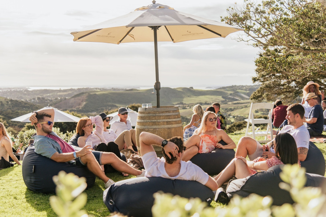 People enjoying Batch Winery as part of the Waiheke Wine Tours tour group