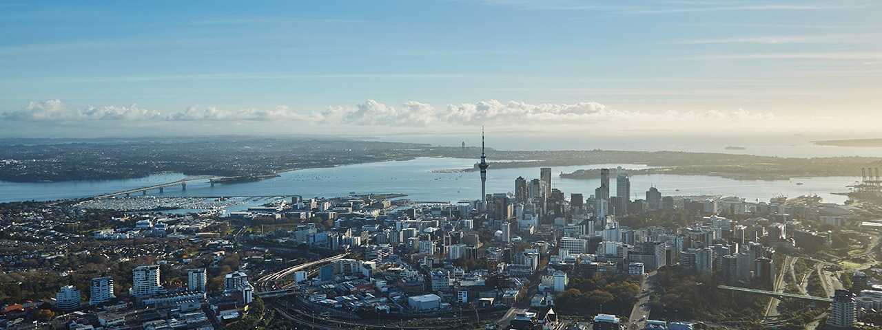 Auckland city with Harbour in the background