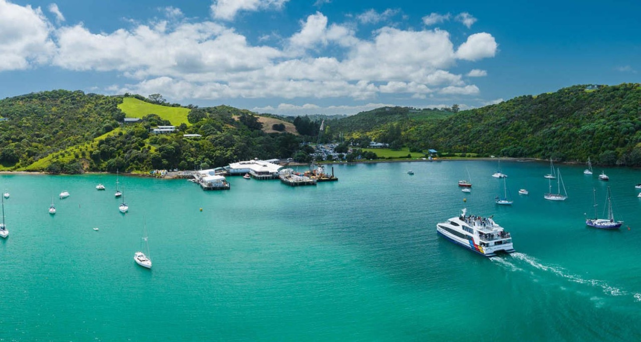 Fullers360 ferry parked up at Waiheke Island wharf