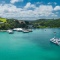 Fullers360 ferry parked up at Waiheke Island wharf