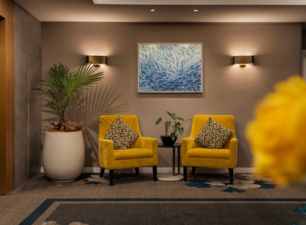 Two chairs in reception
